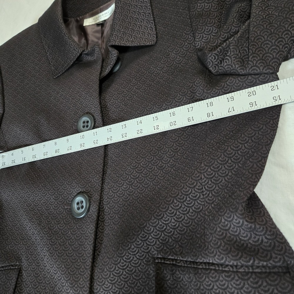 Tahari Arthur S Levine Coat Womens size 14 Dark Burgundy/Black Preppy‎ Classic - Picture 7 of 10
